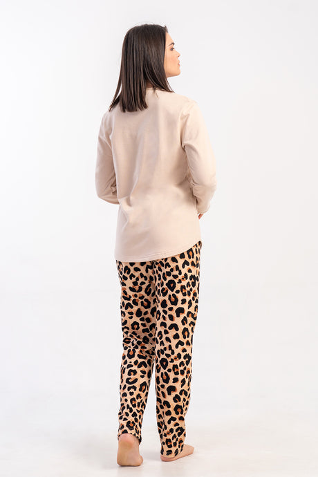 KADIN 2IPLIK XXL O YAKA UZUN KOL ETEGI OVAL PIJAMA TAKIM 502172