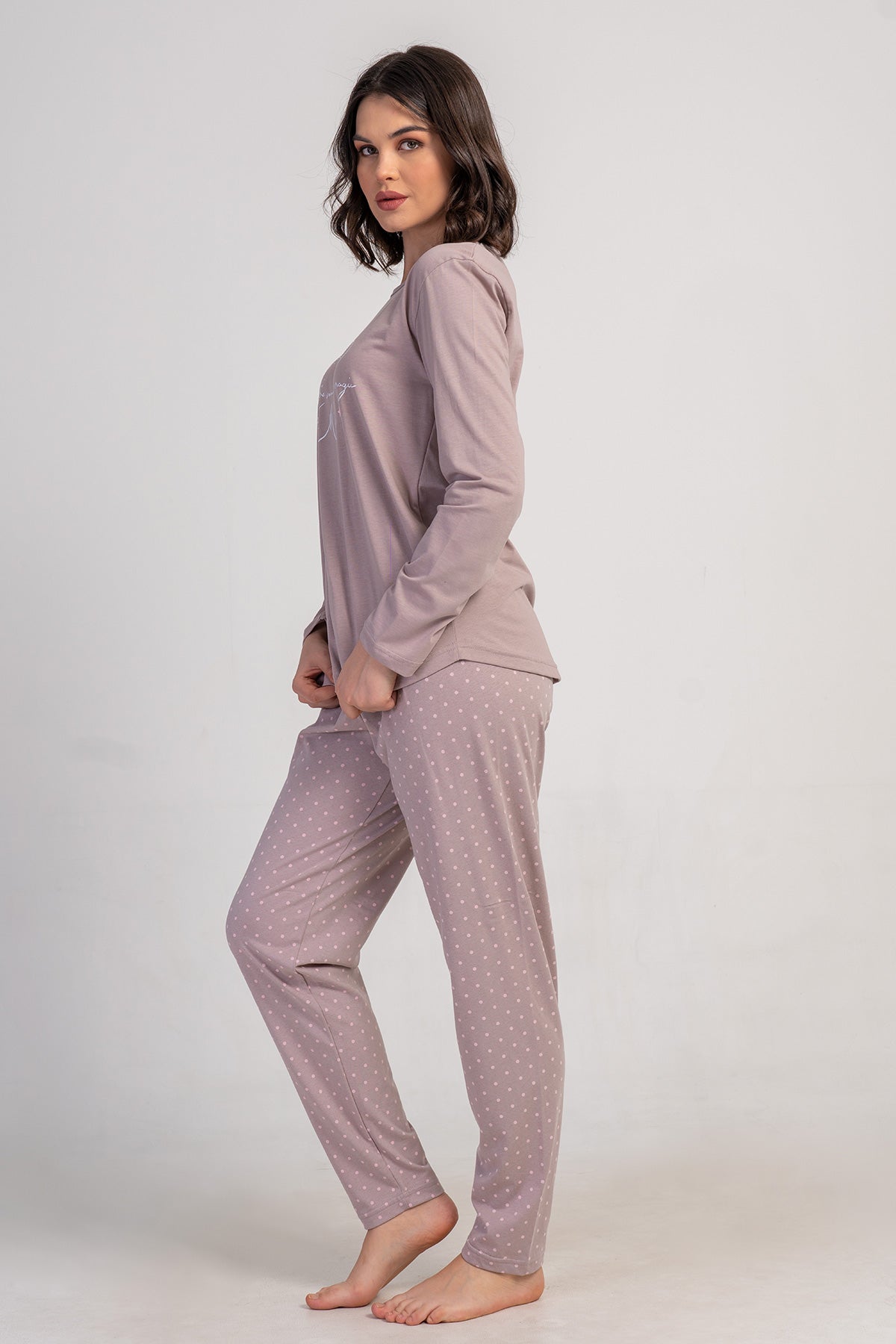 KADIN P.SUPREM XXL O YAKA UZUN KOL ETEGI OVAL PIJAMA TAKIM