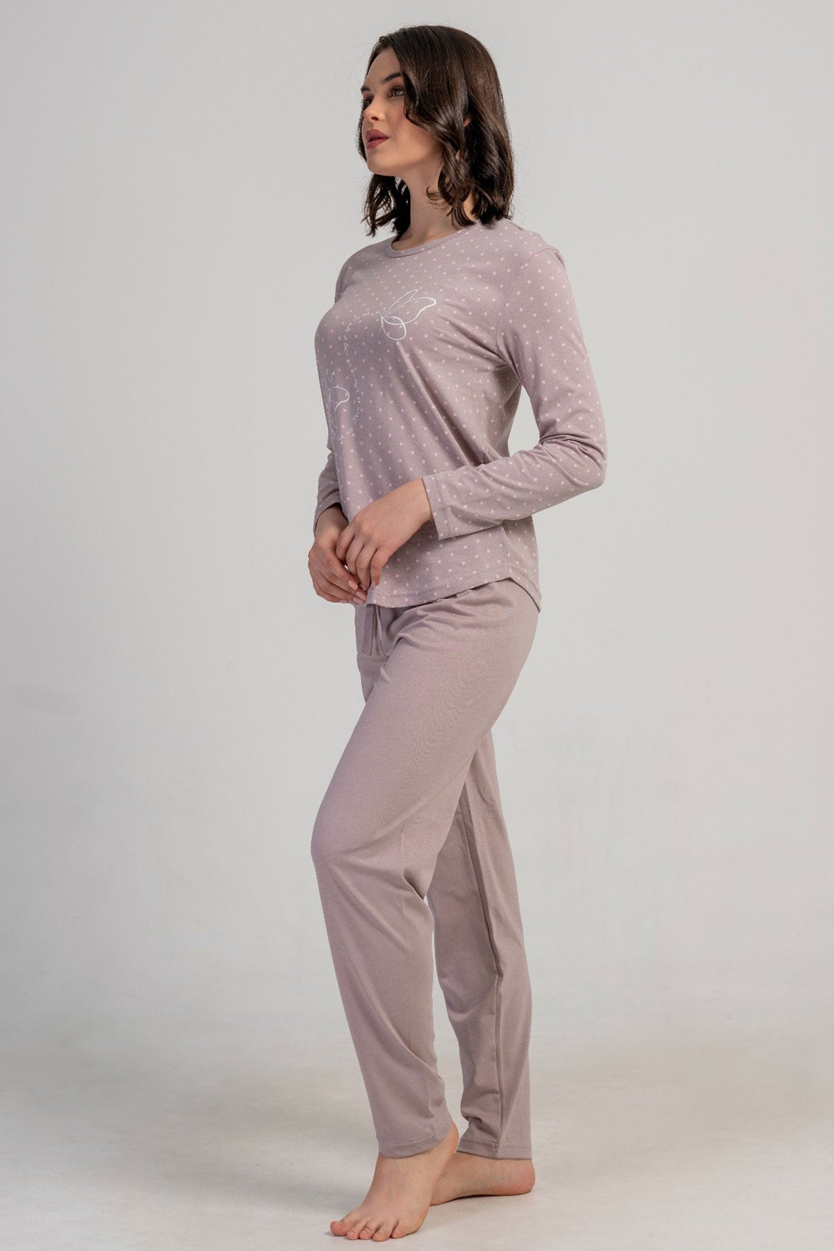 KADIN P.SUPREM O YAKA UZUN KOL ETEGI OVAL PIJAMA TAKIM