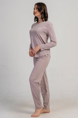 KADIN P.SUPREM O YAKA UZUN KOL ETEGI OVAL PIJAMA TAKIM