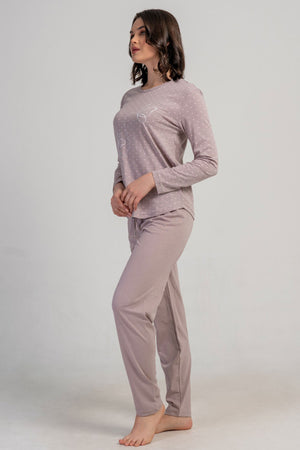 KADIN P.SUPREM O YAKA UZUN KOL ETEGI OVAL PIJAMA TAKIM