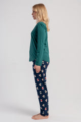 KADIN P.SUPREM O YAKA UZUN KOL ETEGI OVAL PIJAMA TAKIM 503060