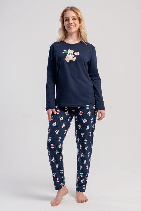 KADIN P.SUPREM O YAKA UZUN KOL ETEGI OVAL PIJAMA TAKIM 503060