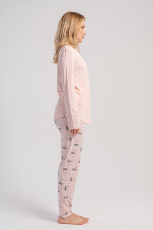 KADIN P.SUPREM O YAKA UZUN KOL ETEGI OVAL MANSETLI PIJAMA TAKIM