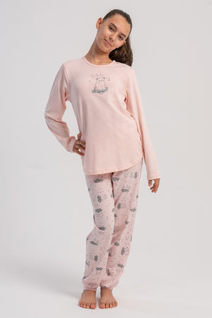 KIZ COCUK P.SUPREM O YAKA UZUN KOL ETEGI OVAL MANSETLI PIJAMA TAKIM(7-8/13-14)
