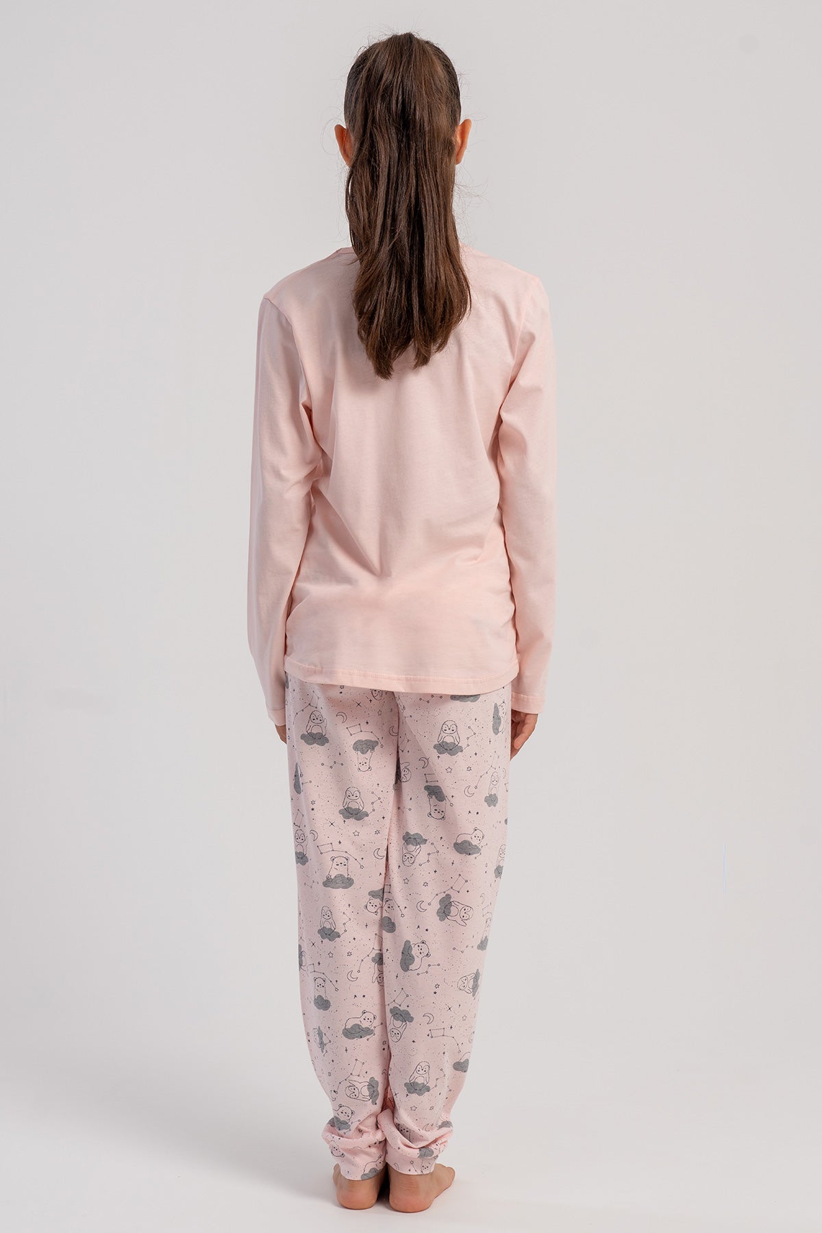 KIZ COCUK P.SUPREM O YAKA UZUN KOL ETEGI OVAL MANSETLI PIJAMA TAKIM(7-8/13-14)