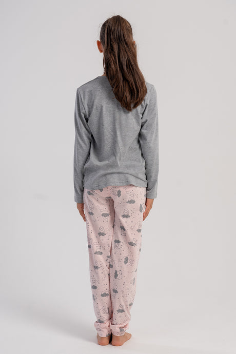 KIZ COCUK P.SUPREM O YAKA UZUN KOL ETEGI OVAL MANSETLI PIJAMA TAKIM(7-8/13-14)