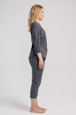 KADIN P.SUPREM O YAKA 3/4KOL CEPLI 7/8 BOY PIJAMA TAKIM 503102