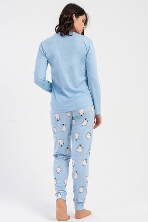 KADIN P.SUPREM O YAKA UZUN KOL ETEGI OVAL MANSETLI PIJAMA TAKIM