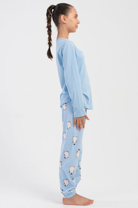 KIZ COCUK P.SUPREM O YAKA UZUN KOL ETEGI OVAL MANSETLI PIJAMA TAKIM(7/8-13/14)