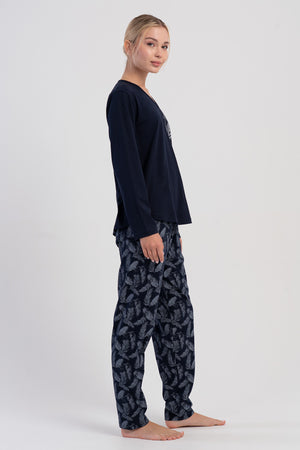 KADIN P.SUPREM BATTAL XXL V YAKA UZUN KOL ETEGI OVAL PIJAMA TAKIM