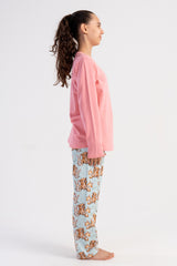 KIZ COCUK 2IPLIK O YAKA UZUN KOL ETEGI OVAL PIJAMA TAKIM(7-8/13-14) 503191