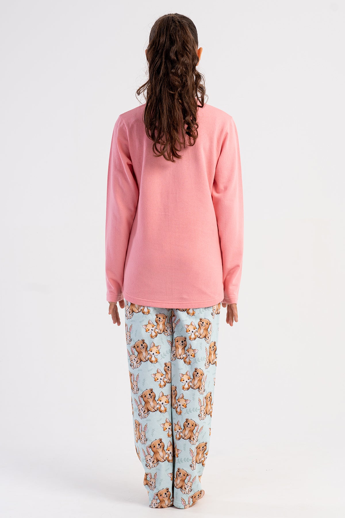 KIZ COCUK 2IPLIK O YAKA UZUN KOL ETEGI OVAL PIJAMA TAKIM(7-8/13-14) 503191