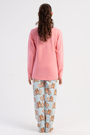 KIZ COCUK 2IPLIK O YAKA UZUN KOL ETEGI OVAL PIJAMA TAKIM(7-8/13-14) 503191