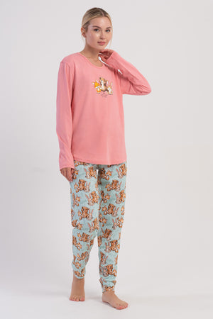 KADIN P.SUPREM O YAKA UZUN KOL ETEGI OVAL MANSETLI PIJAMA TAKIM