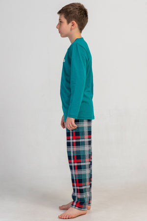ERKEK COCUK LYC SUPREM O YAKA UZUN KOL PIJAMA TAKIM(9-10/-15-16)