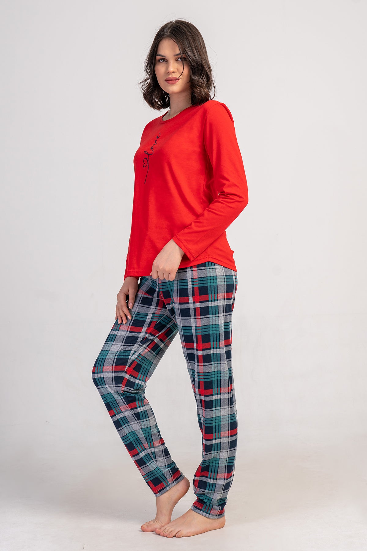 KADIN LYC SUPREM O YAKA UZUN KOL ETEGI OVAL PIJAMA TAKIM