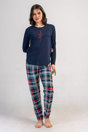 KADIN LYC SUPREM O YAKA UZUN KOL ETEGI OVAL PIJAMA TAKIM