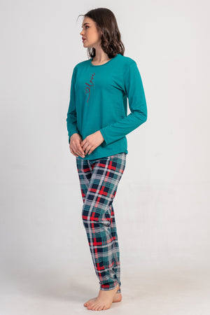 KADIN LYC SUPREM O YAKA UZUN KOL ETEGI OVAL PIJAMA TAKIM