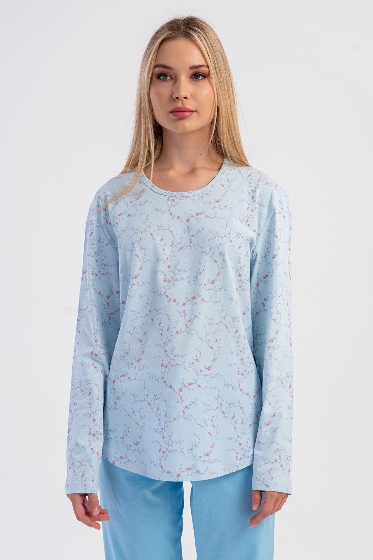 KADIN P.SUPREM O YAKA UZUN KOL ETEGI OVAL PIJAMA TAKIM