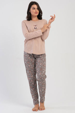 KADIN P.SUPREM XXL O YAKA UZUN KOL ETEGI OVAL PIJAMA TAKIM