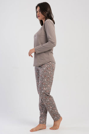 KADIN P.SUPREM XXL O YAKA UZUN KOL ETEGI OVAL PIJAMA TAKIM 503270