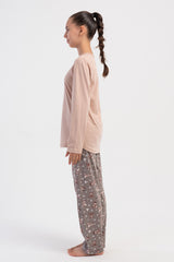 KIZ COCUK P.SUPREM O YAKA UZUN KOL ETEGI OVAL PIJAMA TAKIM(5-6/13-14)