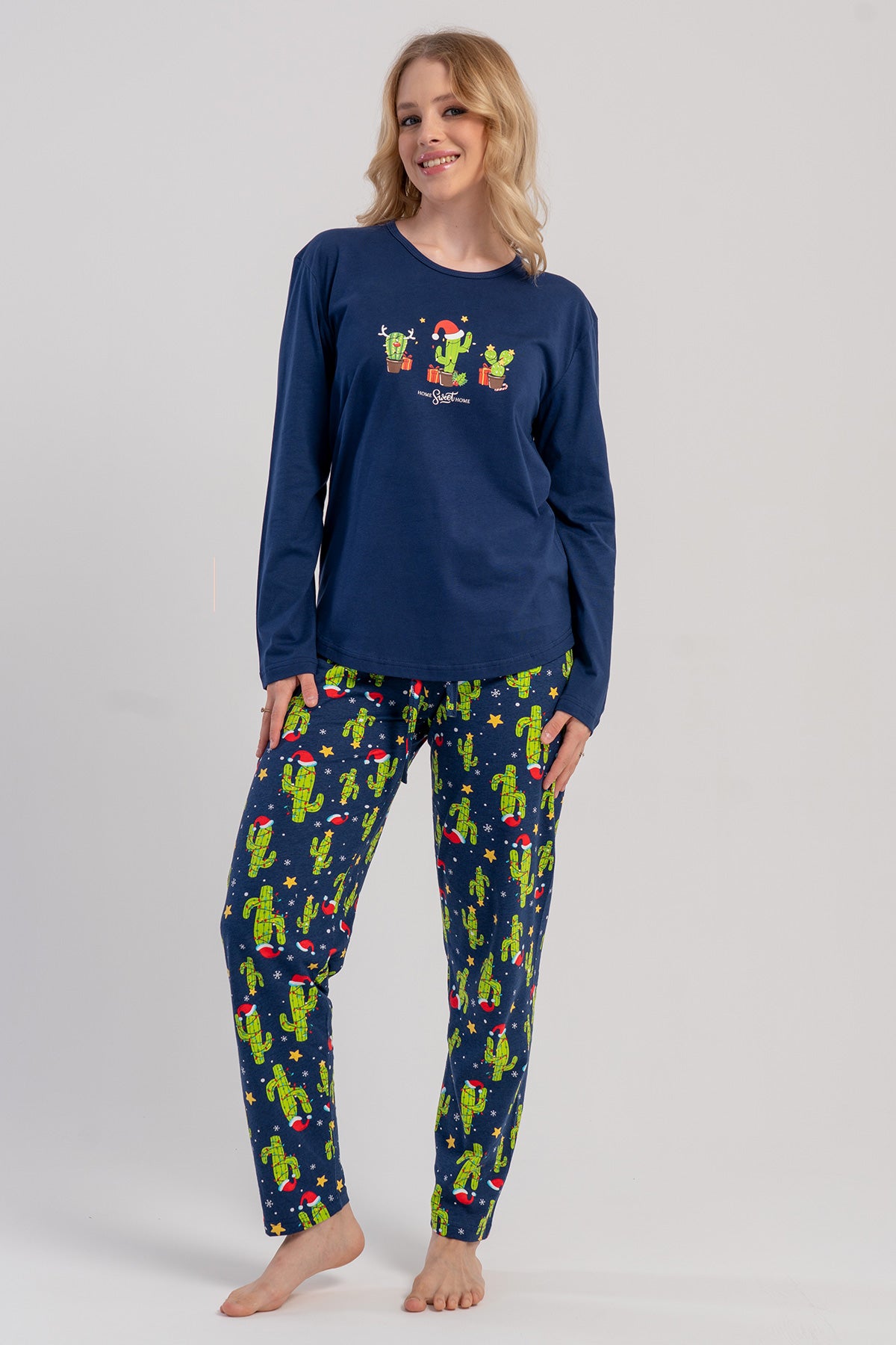KADIN P.SUPREM O YAKA UZUN KOL ETEGI OVAL PIJAMA TAKIM