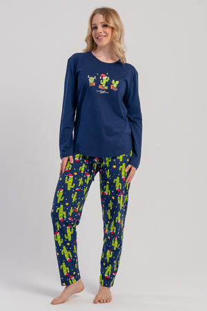 KADIN P.SUPREM O YAKA UZUN KOL ETEGI OVAL PIJAMA TAKIM