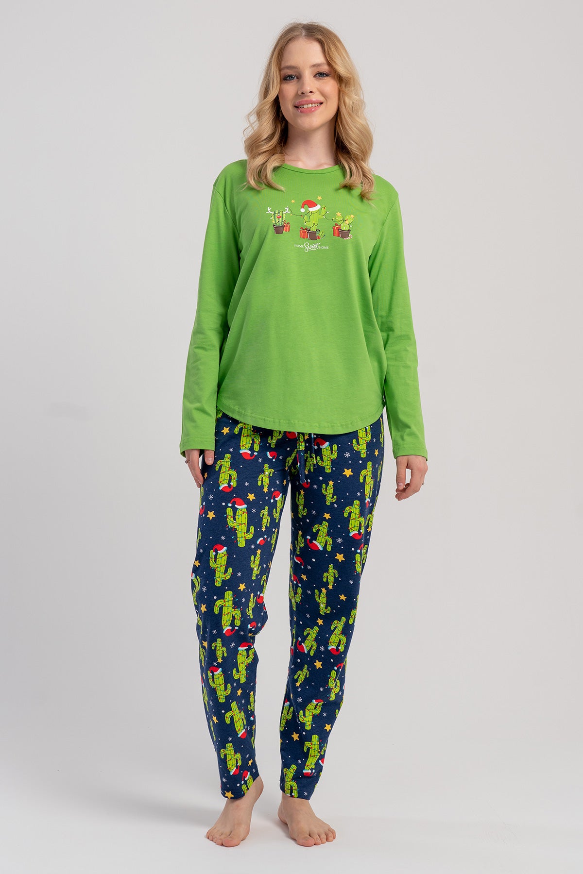 KADIN P.SUPREM O YAKA UZUN KOL ETEGI OVAL PIJAMA TAKIM
