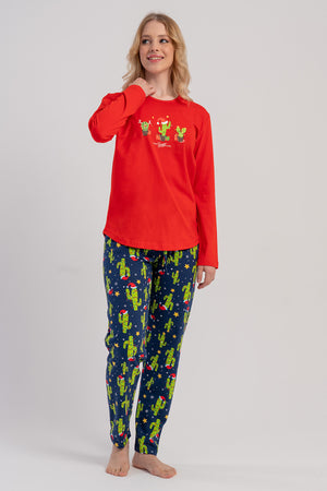 KADIN P.SUPREM O YAKA UZUN KOL ETEGI OVAL PIJAMA TAKIM