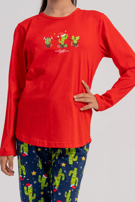 KIZ COCUK P.SUPREM O YAKA UZUN KOL ETEGI OVAL PIJAMA TAKIM(5-6/13-14) 503275