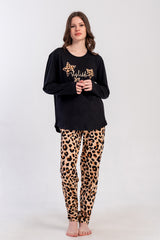 KADIN P.SUPREM XXL O YAKA UZUN KOL ETEGI OVAL PIJAMA TAKIM 503298