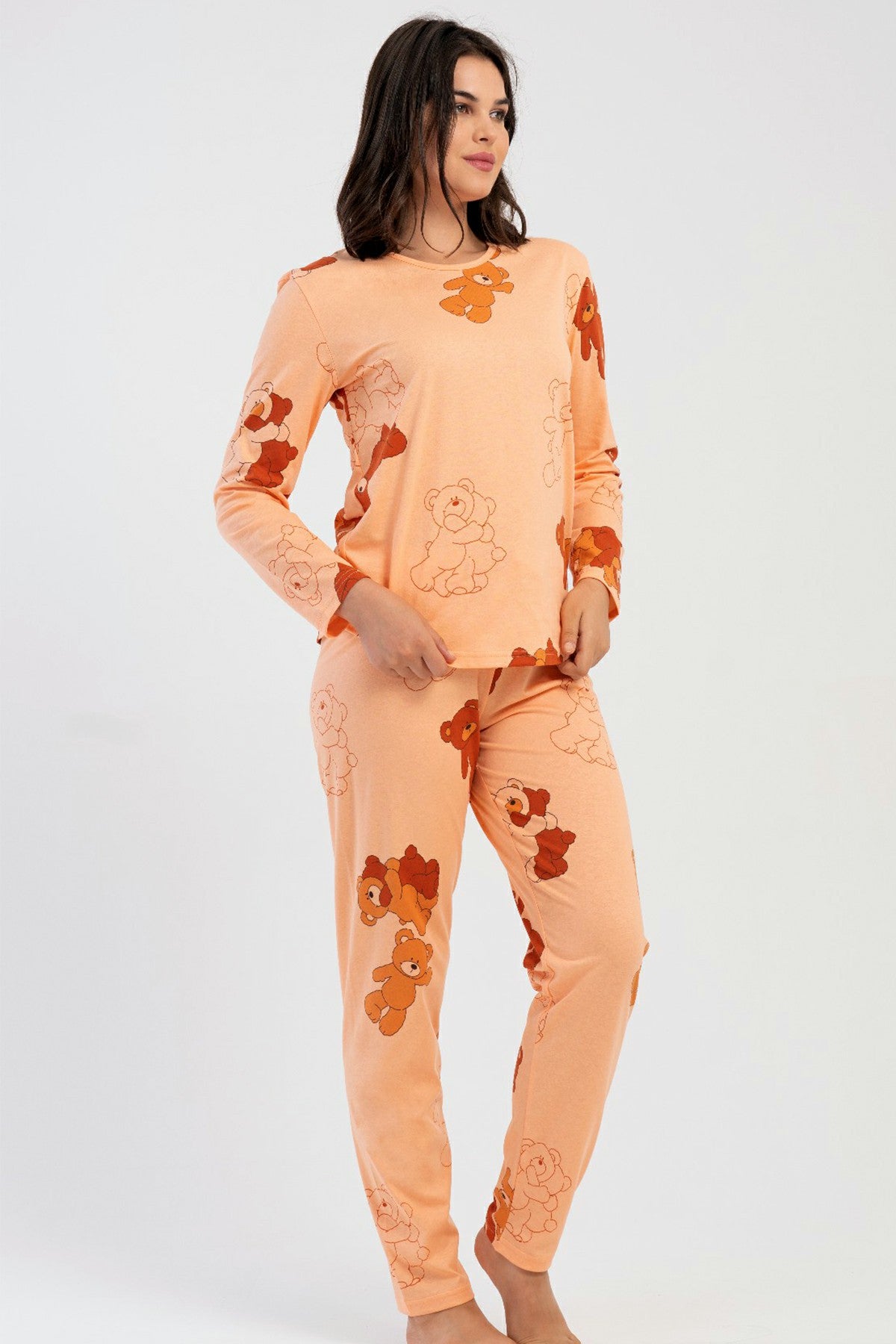 KADIN P.SUPREM O YAKA UZUN KOL ETEGI OVAL PIJAMA TAKIM