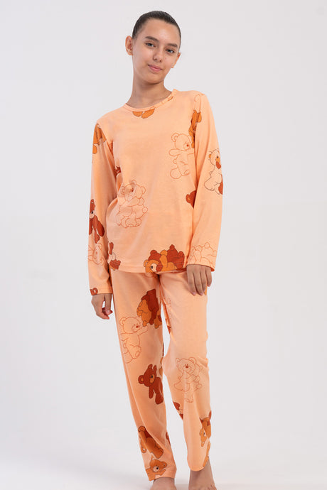 KIZ COCUK P.SUPREM O YAKA UZUN KOL ETEGI OVAL PIJAMA TAKIM(9/10-15/16)
