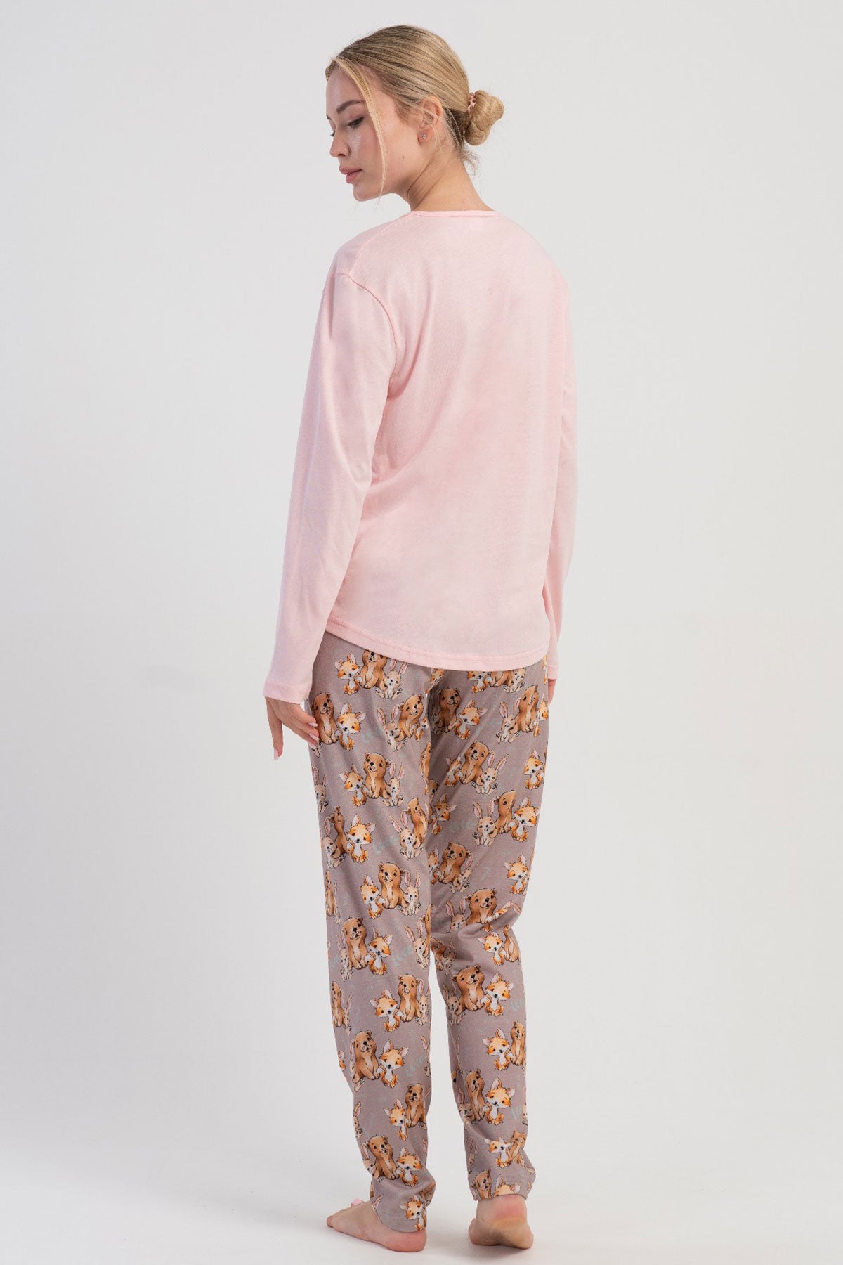 KADIN P.SUPREM O YAKA UZUN KOL ETEGI OVAL PIJAMA TAKIM 504037