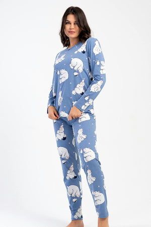 KADIN P.SUPREM O YAKA UZUN KOL ETEGI OVAL PIJAMA TAKIM
