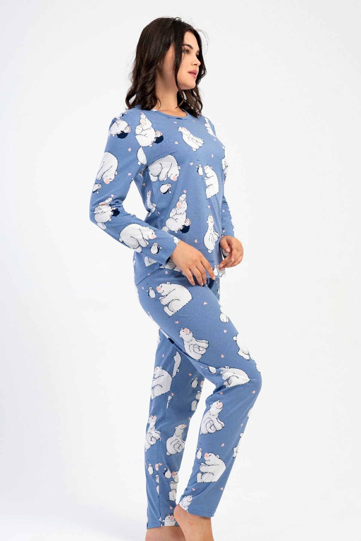 KADIN P.SUPREM O YAKA UZUN KOL ETEGI OVAL PIJAMA TAKIM