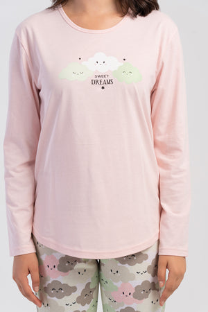 KADIN P.SUPREM XXL O YAKA UZUN KOL ETEGI OVAL PIJAMA TAKIM 504042