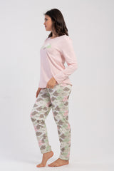 KADIN P.SUPREM XXL O YAKA UZUN KOL ETEGI OVAL PIJAMA TAKIM