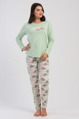KADIN P.SUPREM XXL O YAKA UZUN KOL ETEGI OVAL PIJAMA TAKIM 504042