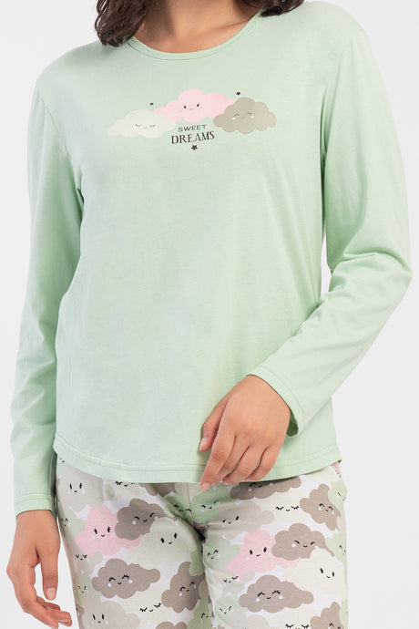 KADIN P.SUPREM XXL O YAKA UZUN KOL ETEGI OVAL PIJAMA TAKIM 504042