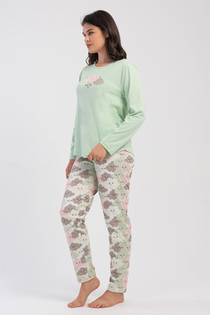 KADIN P.SUPREM XXL O YAKA UZUN KOL ETEGI OVAL PIJAMA TAKIM 504042