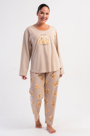 KADIN P.SUPREM XXL O YAKA UZUN KOL ETEGI OVAL PIJAMA TAKIM