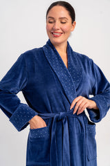 KADIN PAMUK KADIFE XXL UZUN KOL CEPLI SAL YAKA SABAHLIK 507025