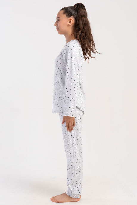 KIZ COCUK KASKORSE UZUN KOL PACASI MANSETLI PIJAMA TAKIM(5/6-9/10)