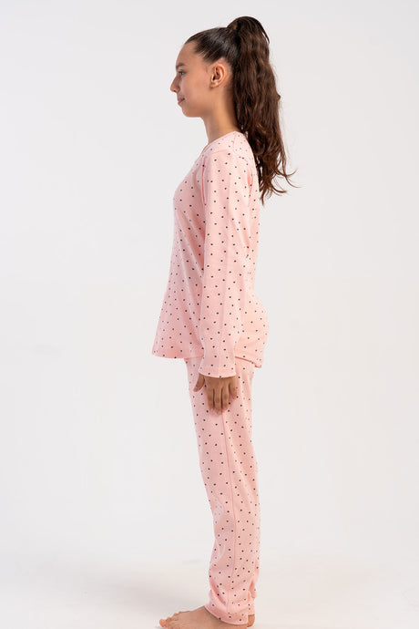 KIZ COCUK KASKORSE UZUN KOL PACASI MANSETLI PIJAMA TAKIM(5/6-9/10)