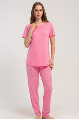 KADIN P.VISCON O YAKA KISA KOL ETEGI OVAL PIJAMA TAKIM