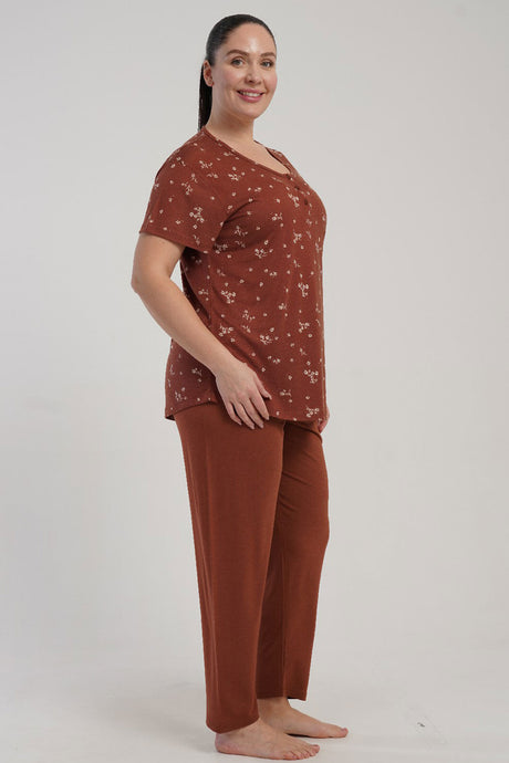 KADIN P.VISCON XXL O YAKA PATLI KISA KOL ETEGI OVAL PIJAMA TAKIM