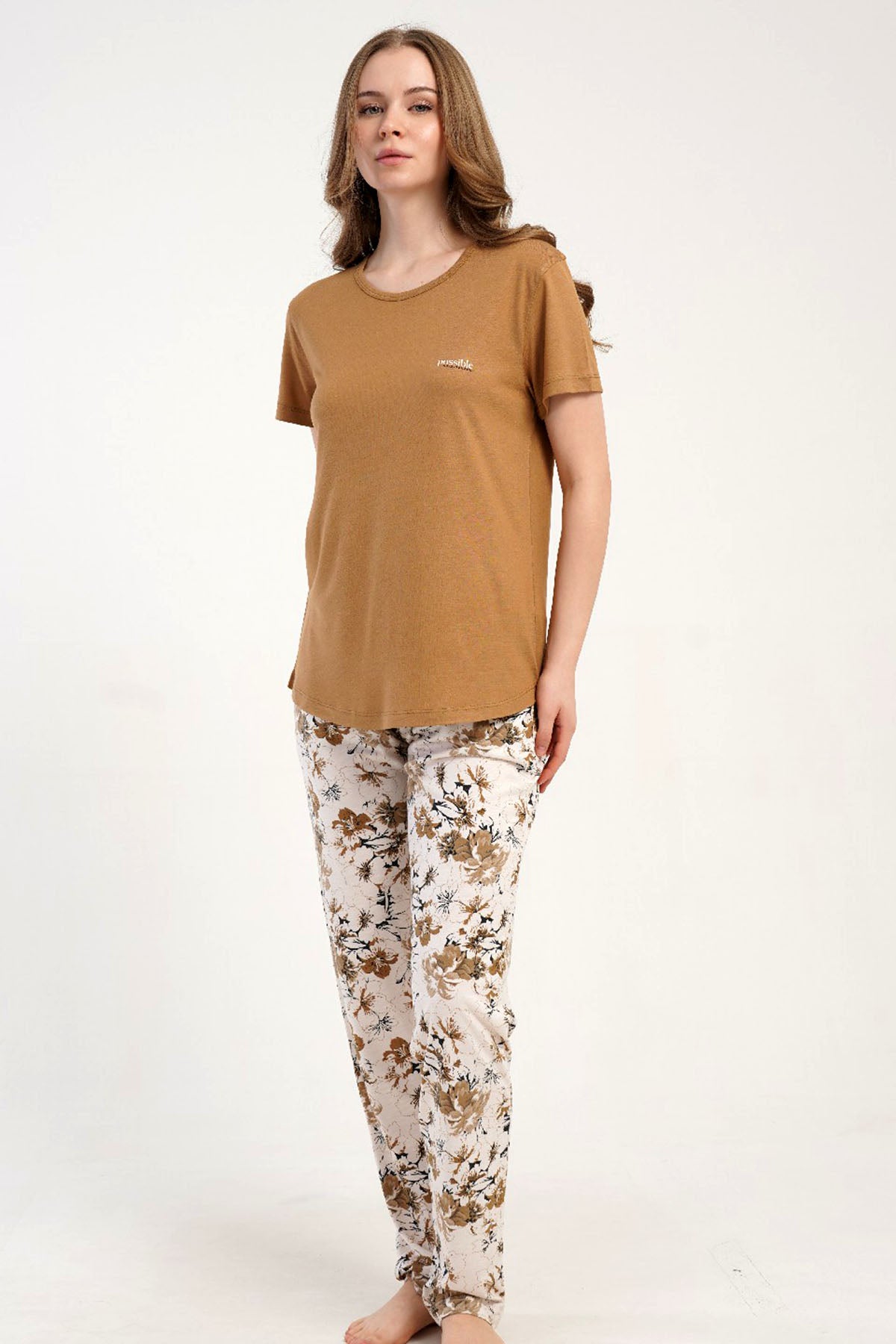 KADIN P.VISCON O YAKA KISA KOL ETEGI OVAL PIJAMA TAKIM 512280